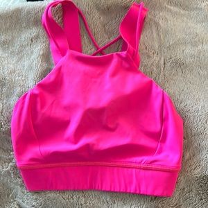 Lululemon high neck hot pink sports bra size 4